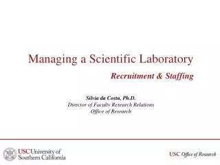 Managing a Scientific Laboratory