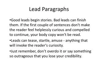 Lead Paragraphs