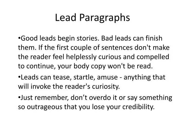 lead paragraphs