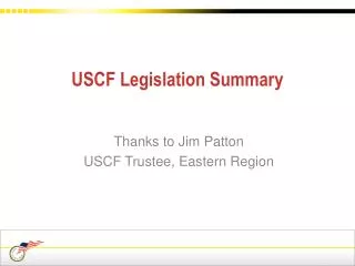 uscf legislation summary