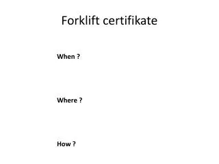 Forklift certifikate