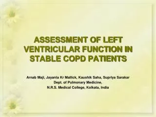 ASSESSMENT OF LEFT VENTRICULAR FUNCTION IN STABLE COPD PATIENTS