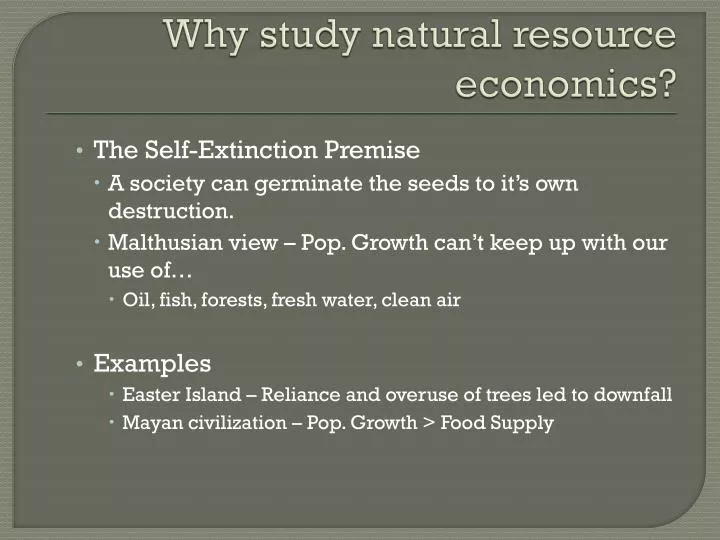 why study natural resource economics