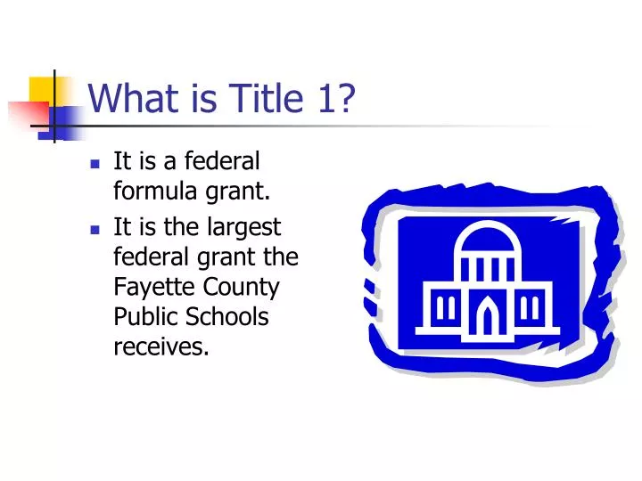 what is title 1