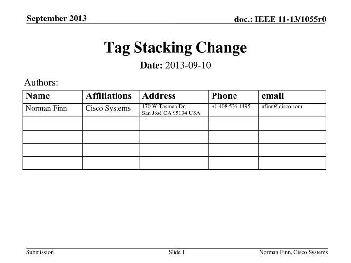 tag stacking change