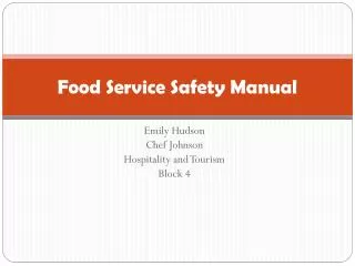Food Service Safety Manual