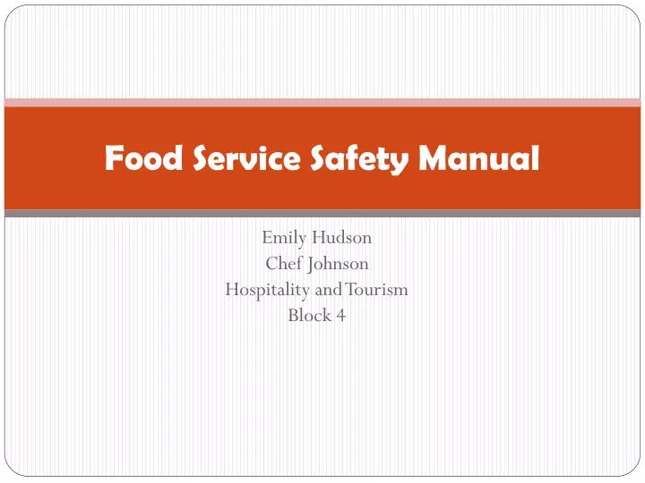 food service safety manual