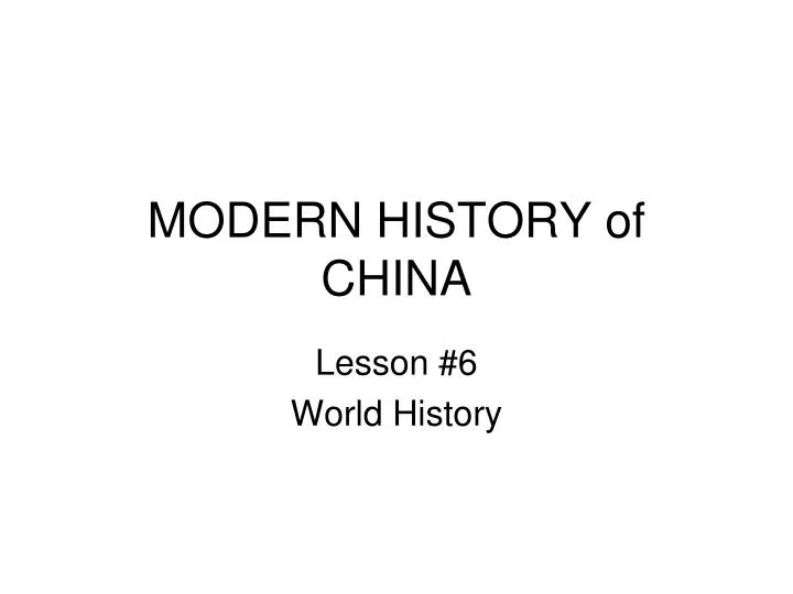 modern history of china