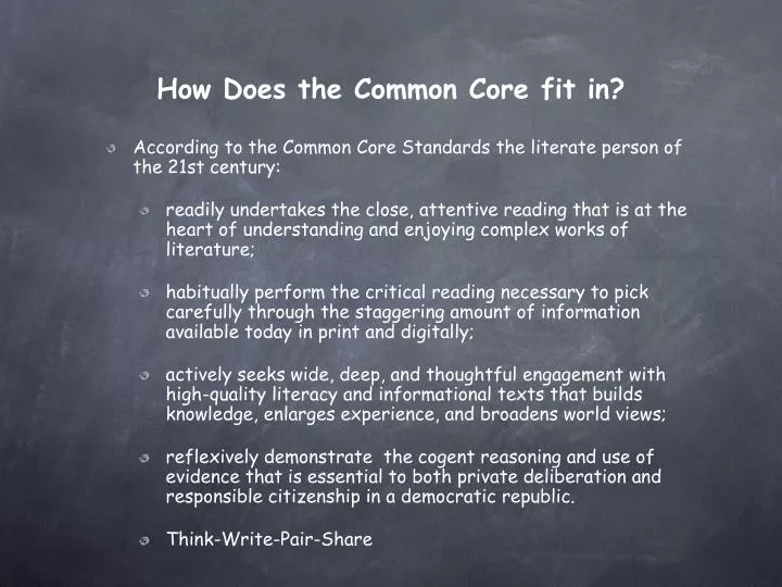 how does the common core fit in