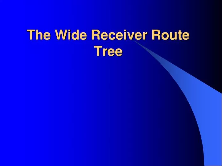 the wide receiver route tree