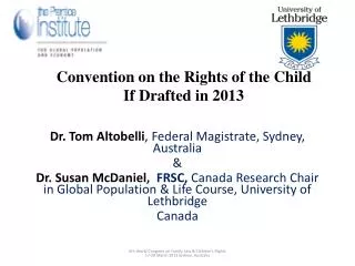 Convention on the Rights of the Child If Drafted in 2013