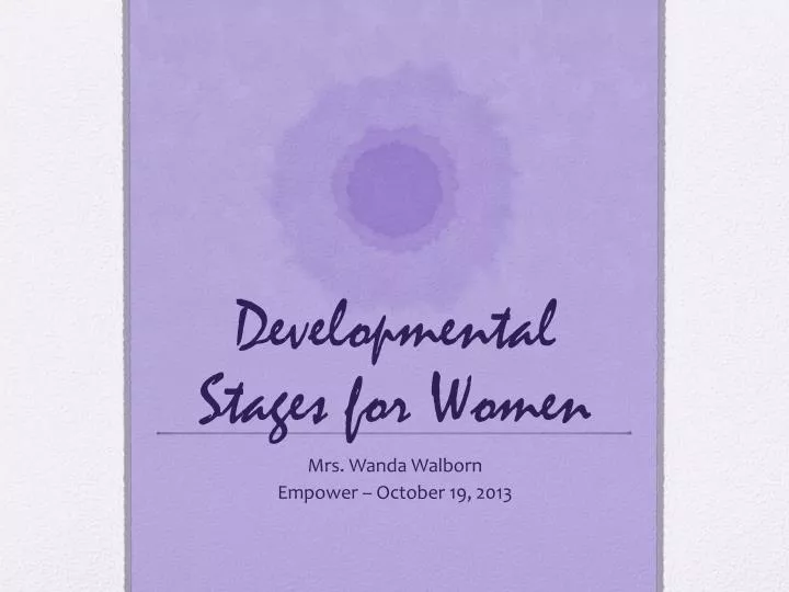 developmental stages for women