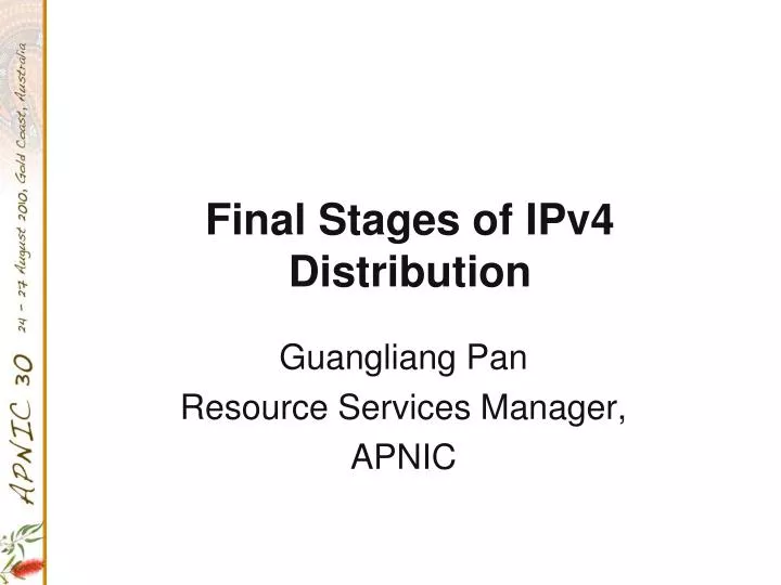 final stages of ipv4 distribution