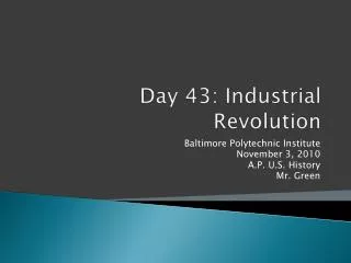 day 43 industrial revolution