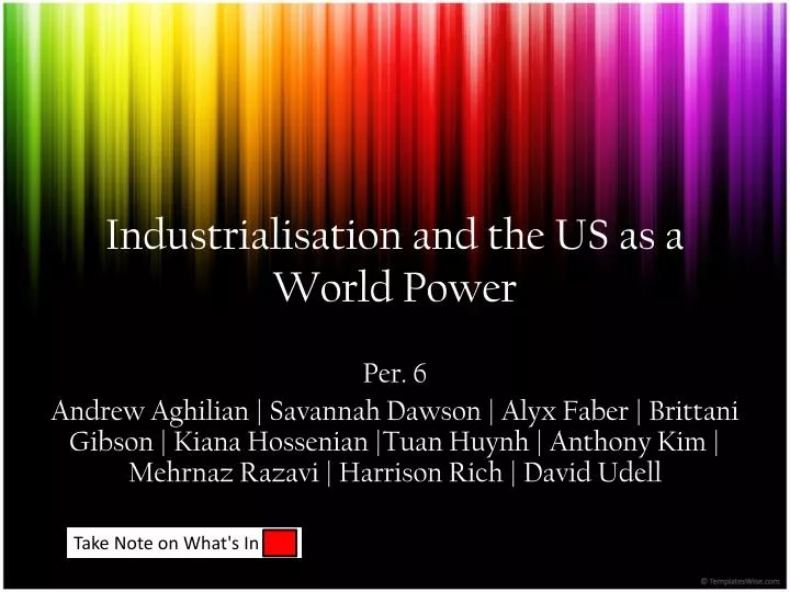 industrialisation and the us as a world power