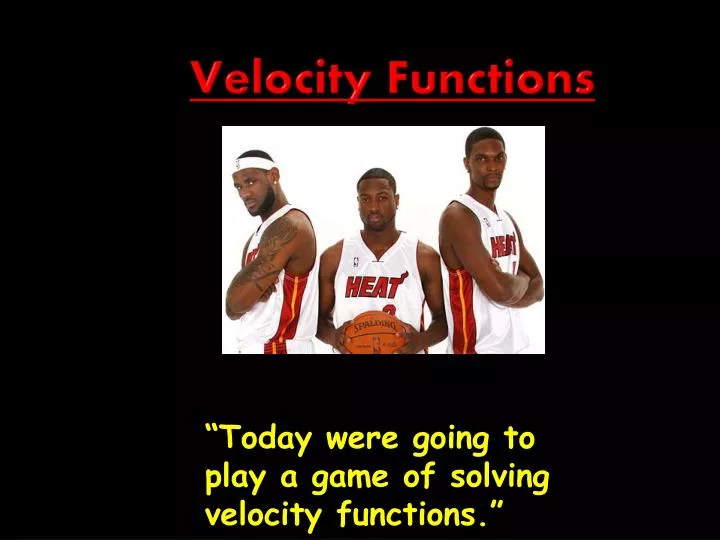 velocity functions