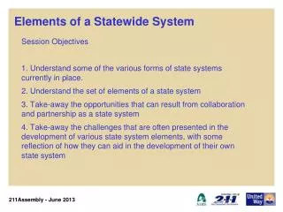Elements of a Statewide System