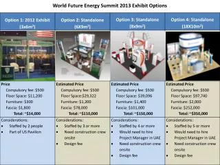 World Future Energy Summit 2013 Exhibit Options