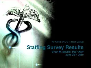 Staffing Survey Results Brian M. Boville , MD FAAP June 29 th , 2010