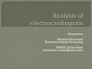 Analysis of electrocardiogram