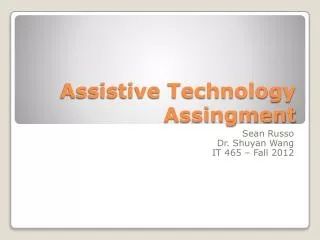 Assistive Technology Assingment