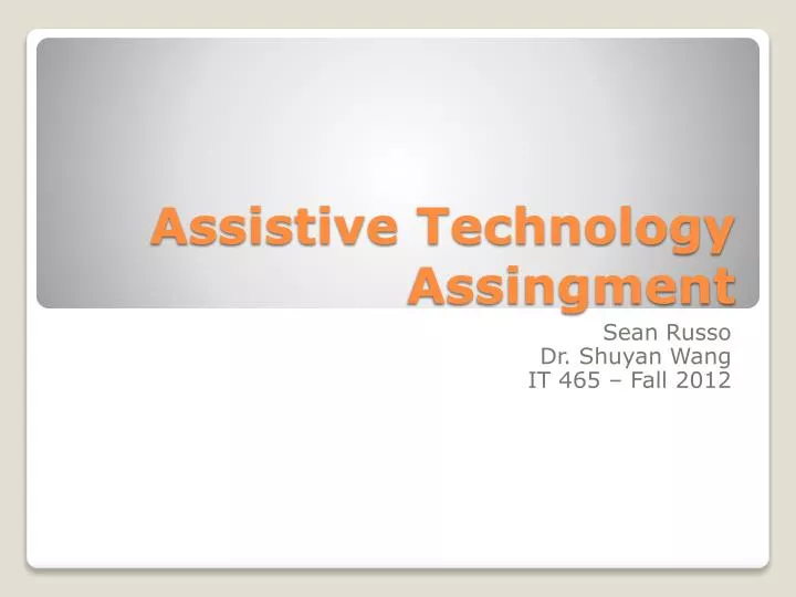 assistive technology assingment
