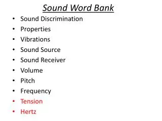 Sound Word Bank