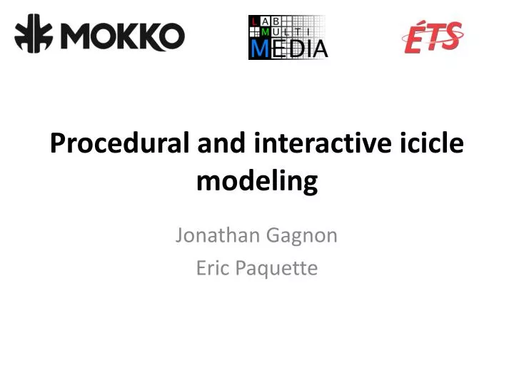 procedural and interactive icicle modeling