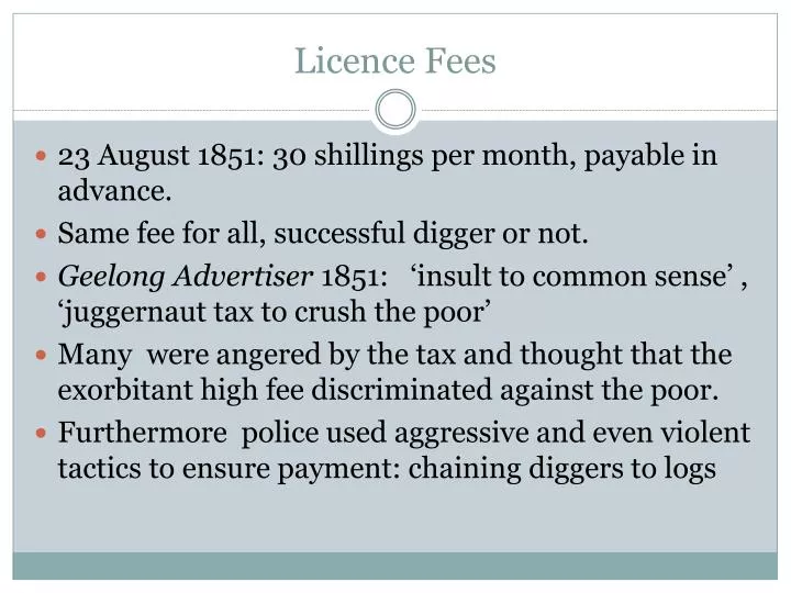 licence fees