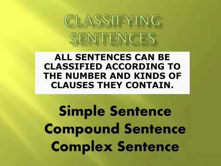 classifying sentences