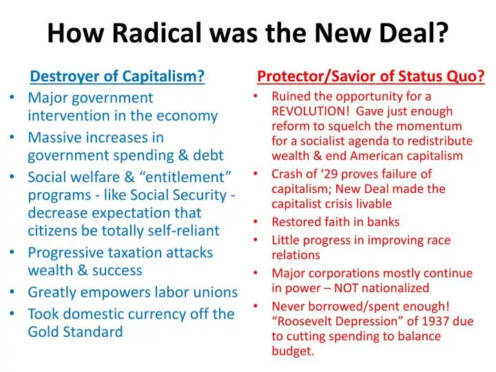 how radical was the new deal