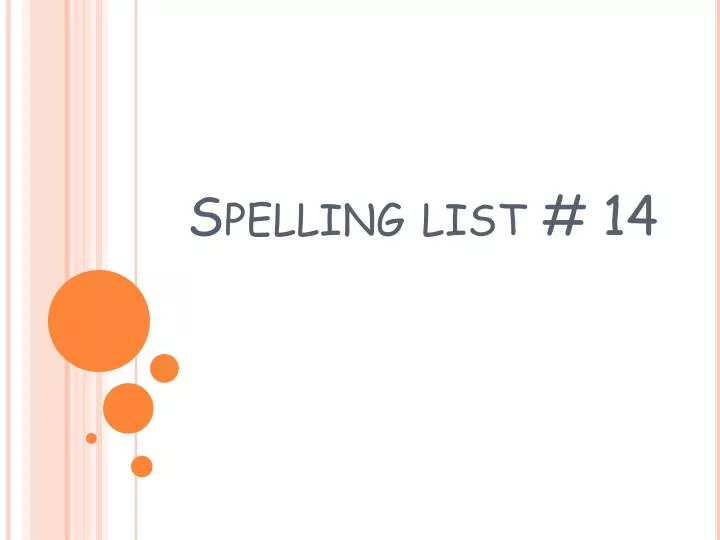 spelling list 14
