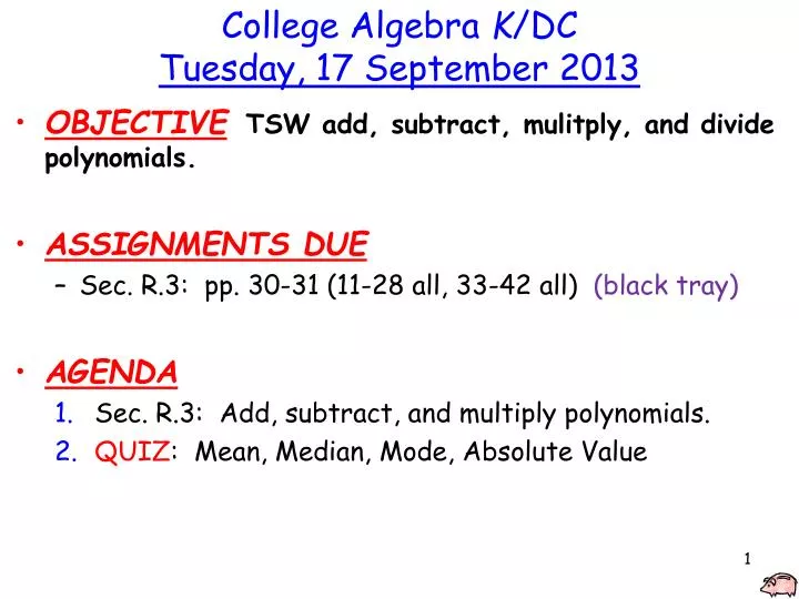 college algebra k dc tuesday 17 september 2013