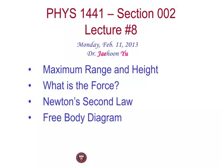 phys 1441 section 002 lecture 8