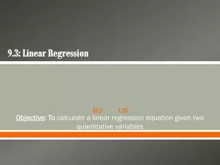 9.3: Linear Regression