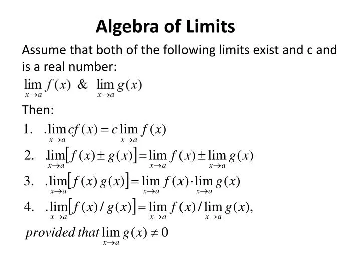 algebra of limits