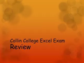 Collin College Excel Exam