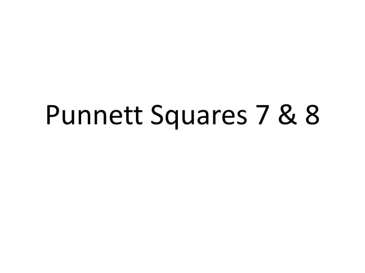 punnett squares 7 8