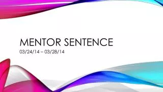 Mentor Sentence