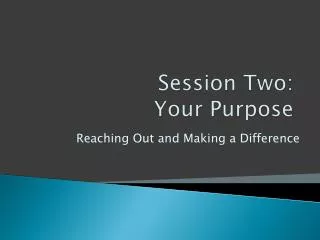 Session Two: Your Purpose