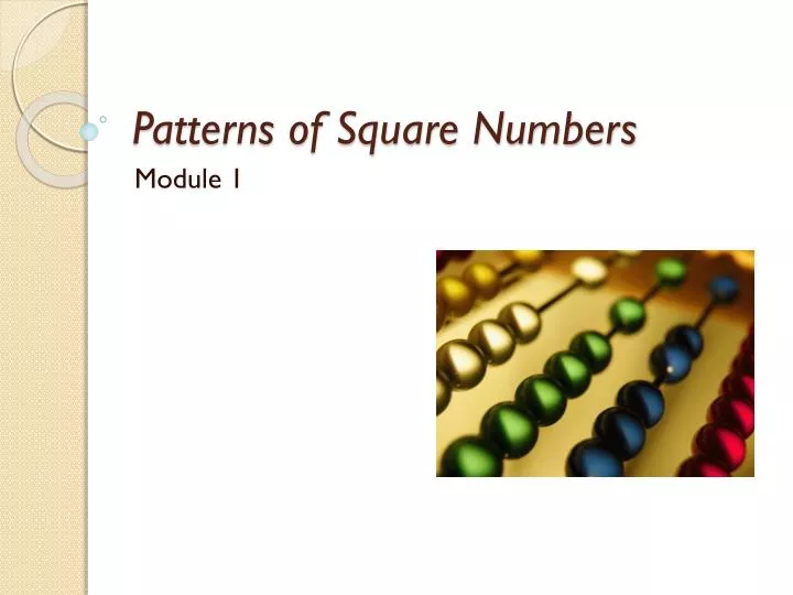 patterns of square numbers