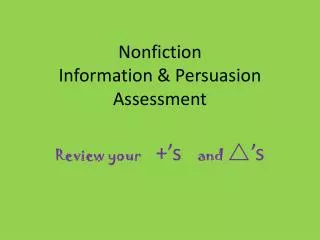 Nonfiction Information &amp; Persuasion Assessment