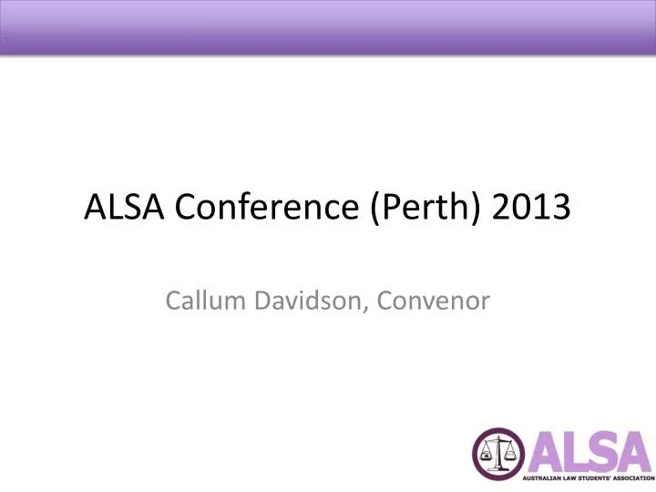 alsa conference perth 2013