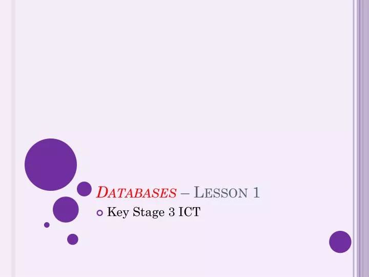databases lesson 1