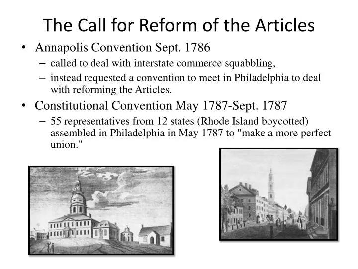 the call for reform of the articles