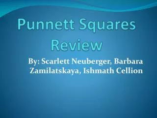 Punnett Squares Review