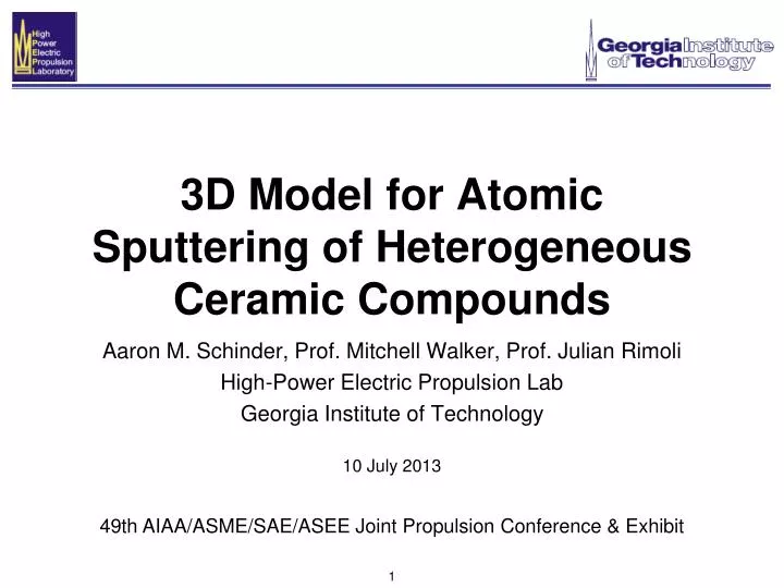 3d model for atomic sputtering of heterogeneous ceramic compounds