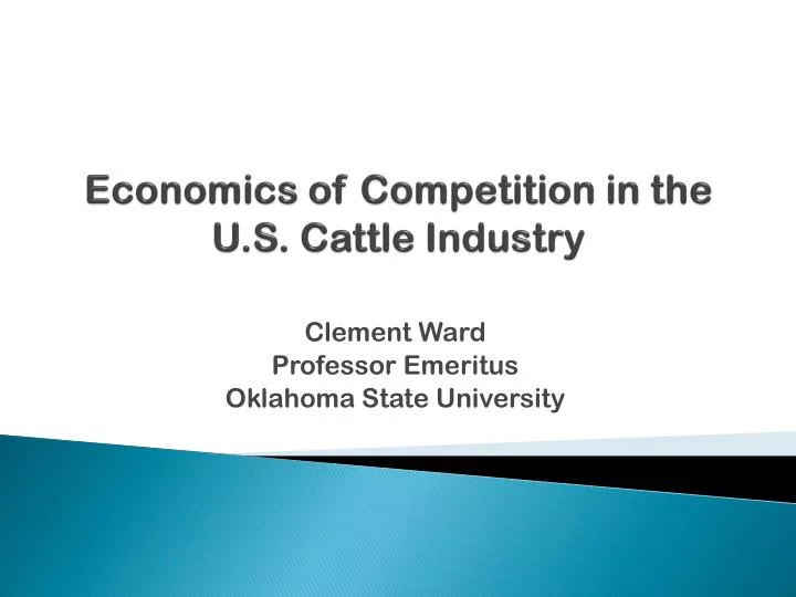 economics of competition in the u s cattle industry