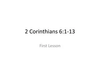 2 Corinthians 6:1-13