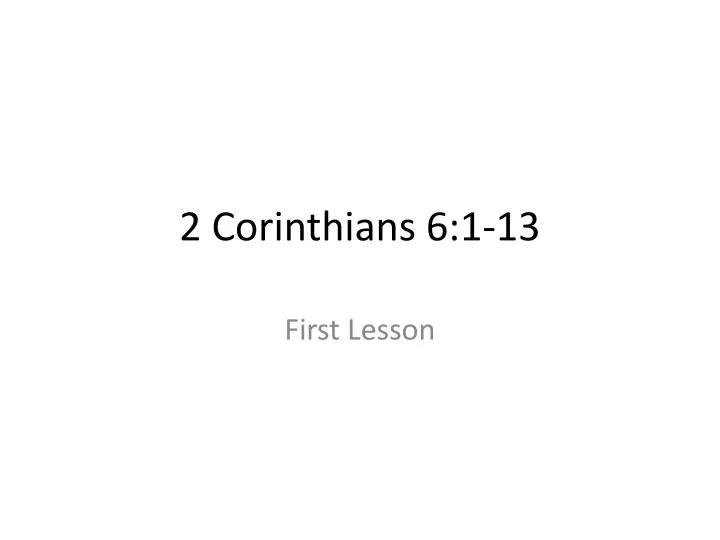 2 corinthians 6 1 13